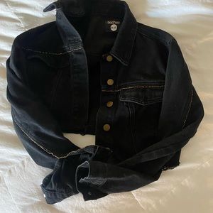 Black Denim Cropped Jacket